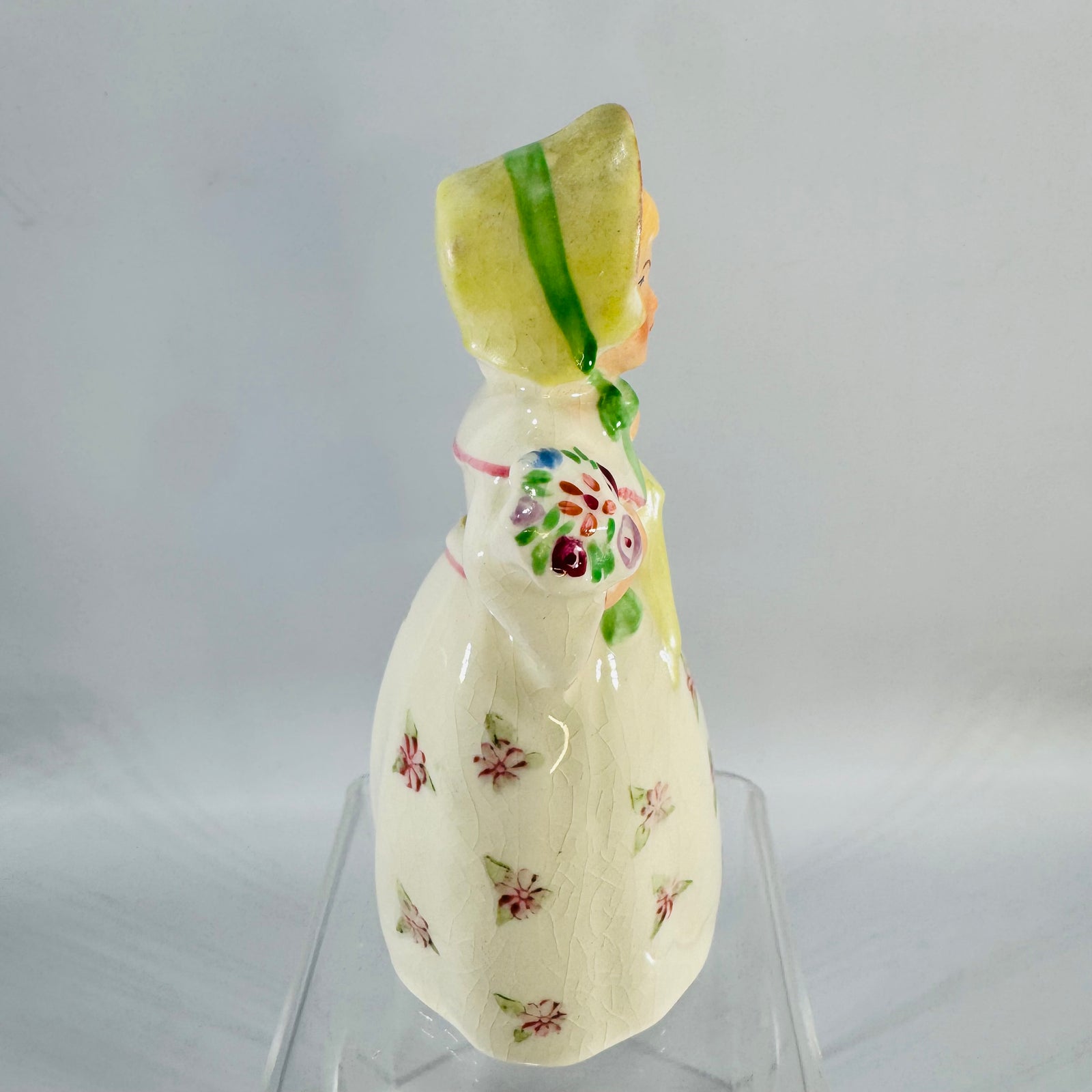 Vintage Japan Umbrella Girl Figurine | Small Ceramic Floral Shelf Sitter