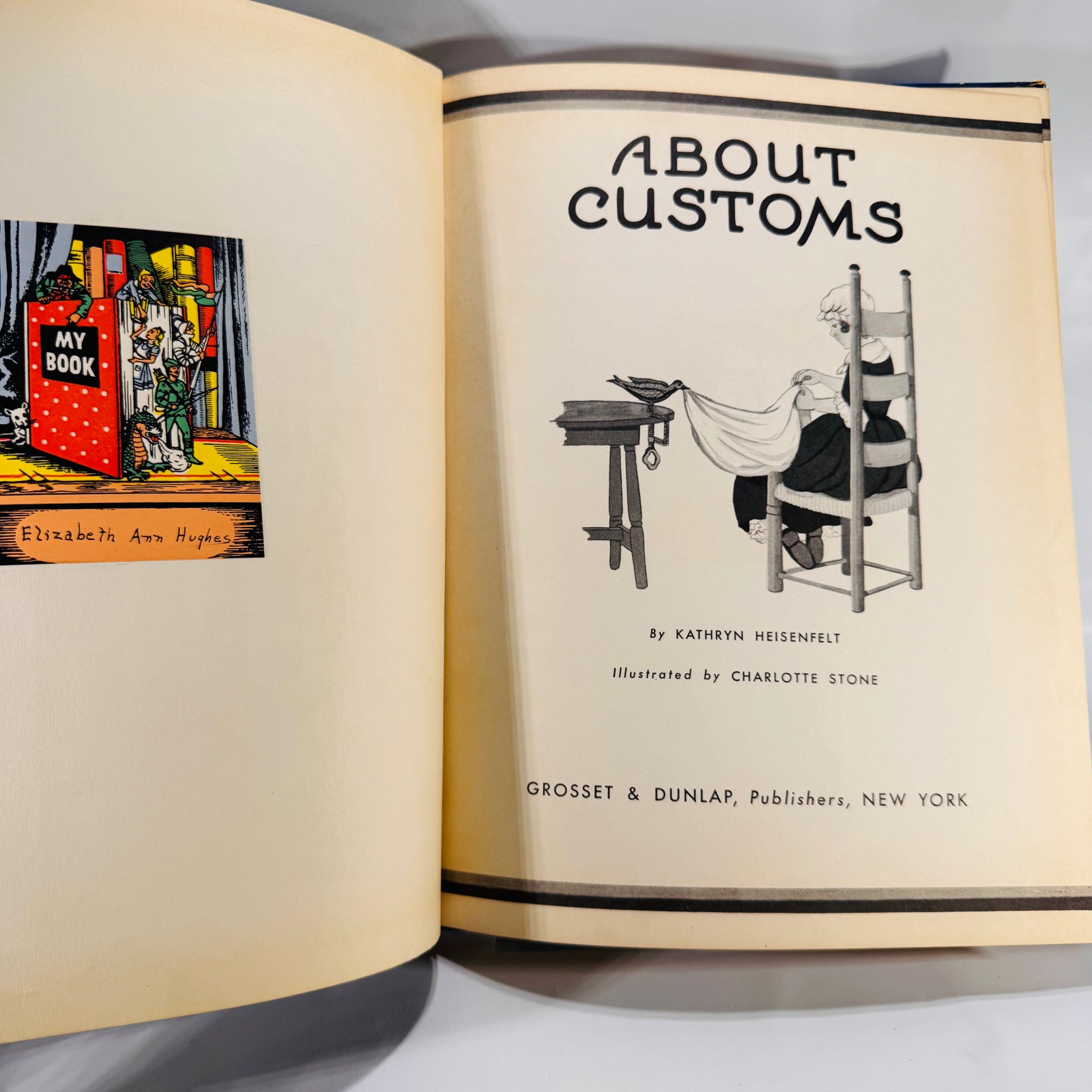 About Customs by Kathryn Heisenfelt illustrated by Charlotte R. Stone (1938), Grosset & Dunlap Publishers, Hardcover