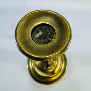 Vintage Brass Push Up Candlestick | Adjustable Taper Candle Holder with Round Base