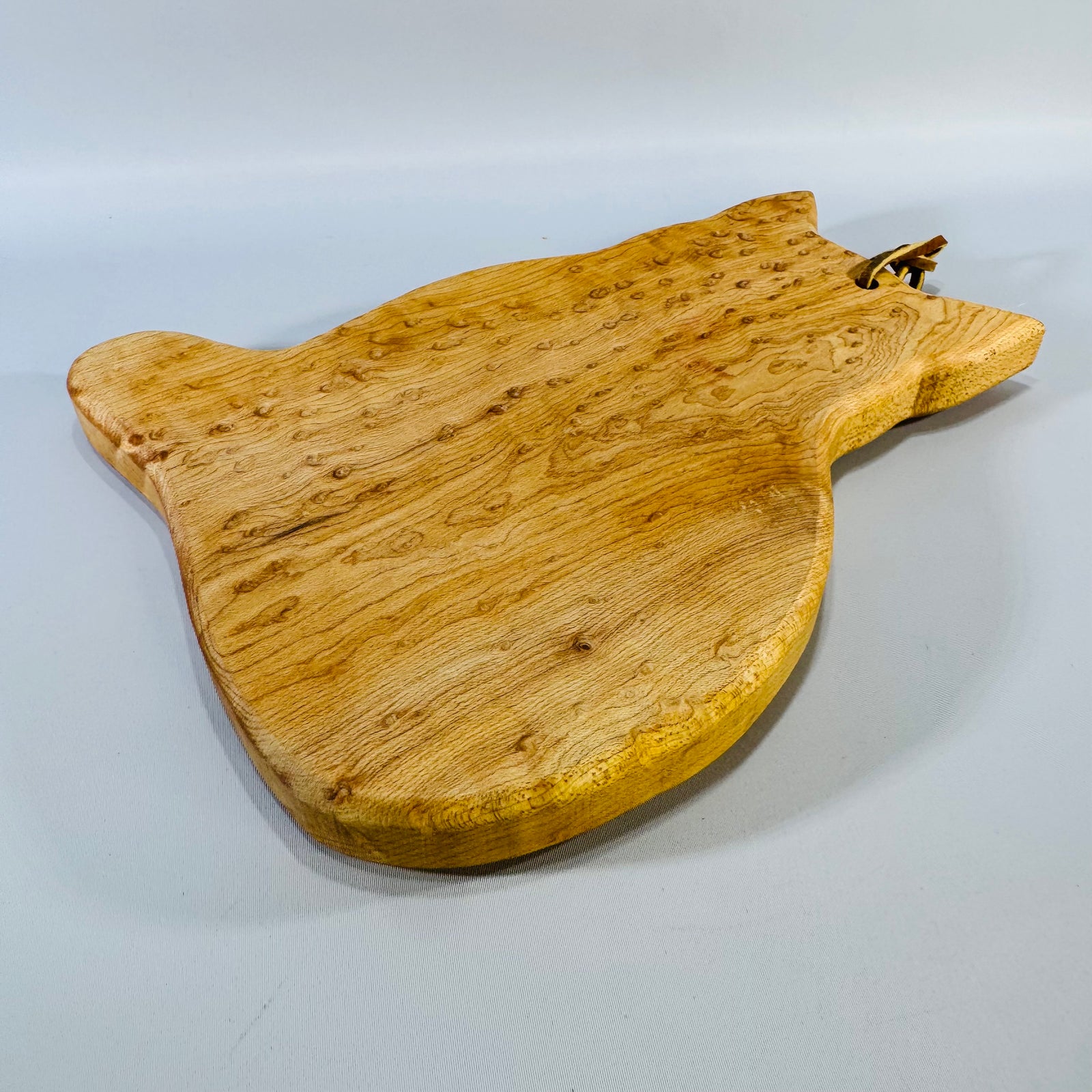 Vintage Cat Shaped Birdseye Maple Cutting Board | Wood Charcuterie Serving Board