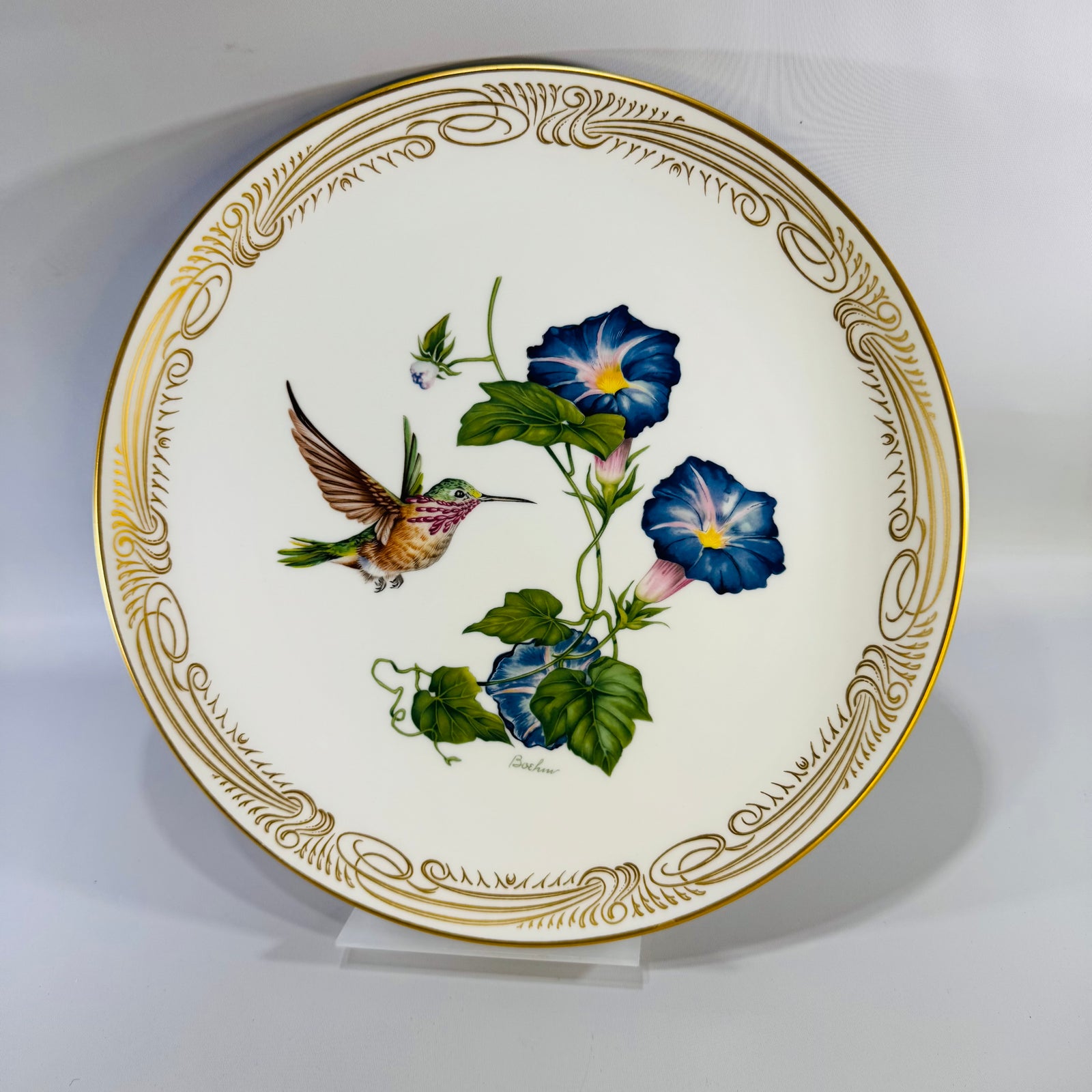 Boehm Calliope Hummingbird Collector Plate | Vintage Bone China Bird Plate