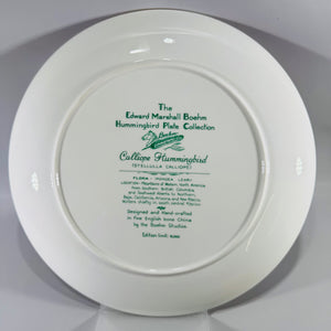 Boehm Calliope Hummingbird Collector Plate | Vintage Bone China Bird Plate