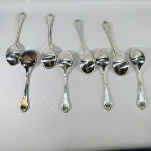 Vintage 1847 Rogers Bros Remembrance Silverplate Soup Spoon Set of 8 | 1948 Floral Flatware