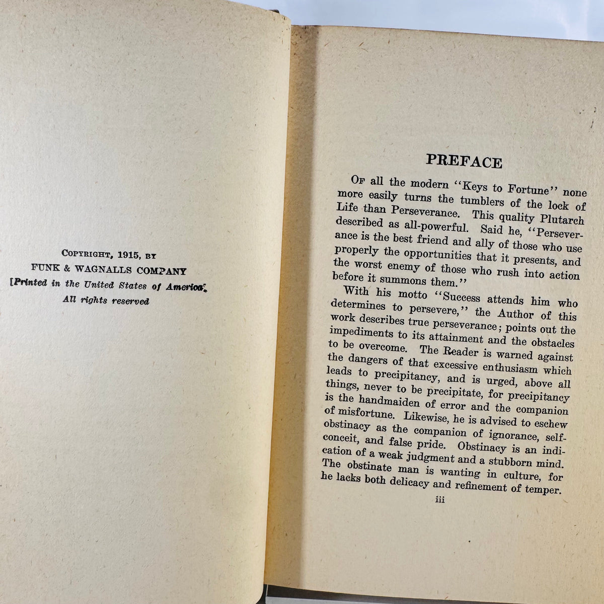 Perseverance: How to Develop It by H. Besser (1916), Funk & Wagnalls Company, Hardcover with Dust Jacket