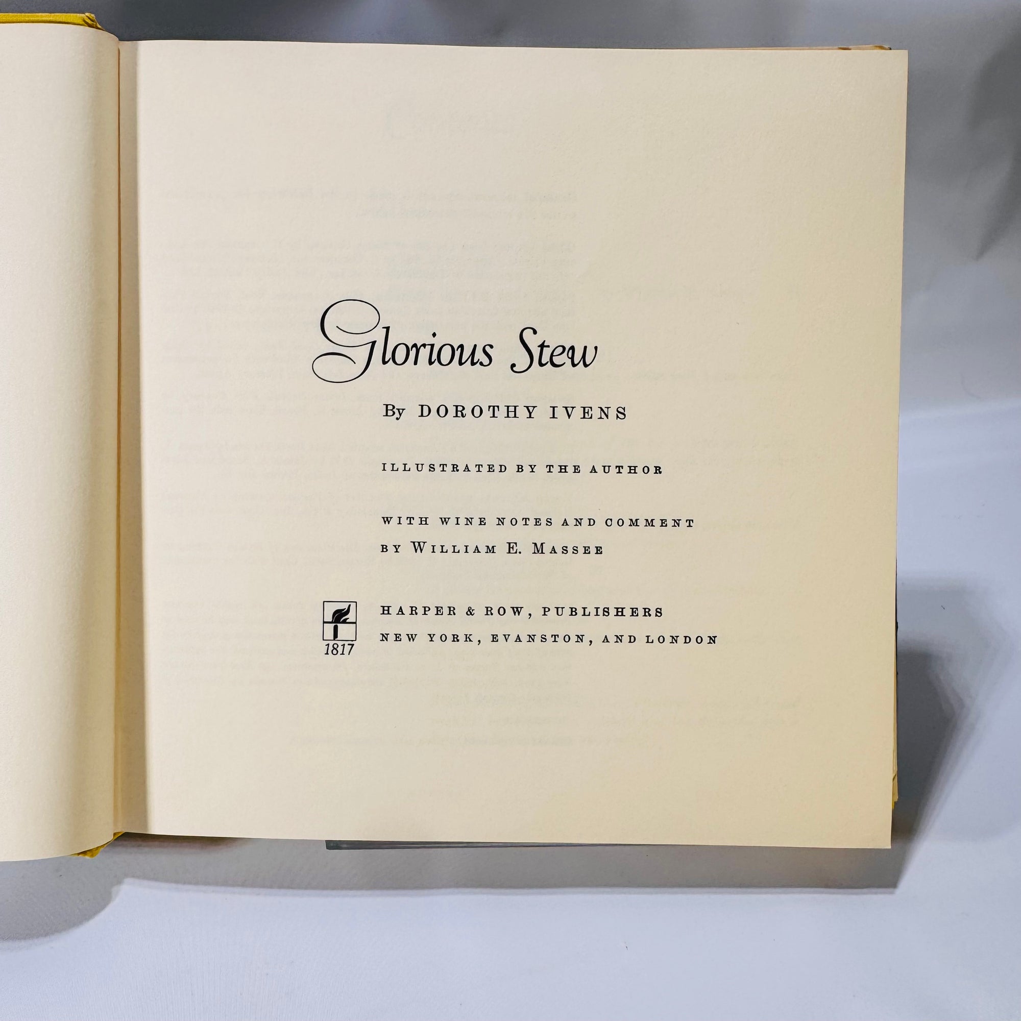Glorious Stew by Dorothy Ivens (1969), Harper & Row, Hardcover with Dust Jacket