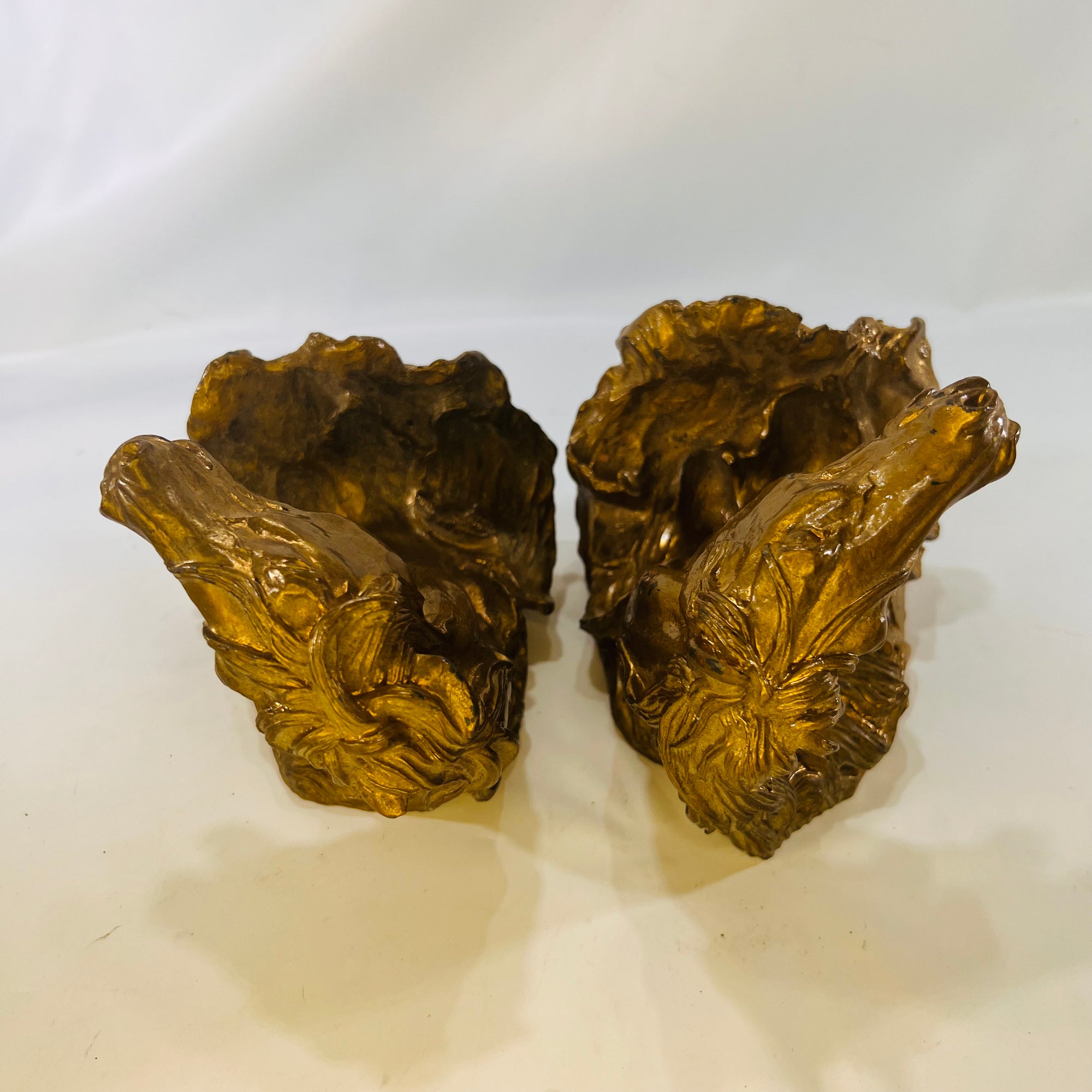 Pair of Equestrian Horse Head Resin with Gold Bookends-Reading Vintage