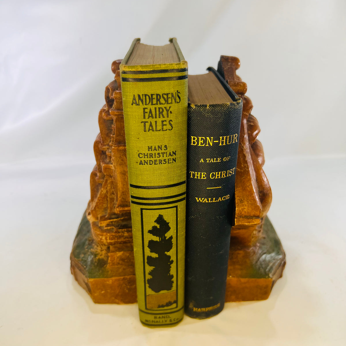 Pair of Old Ironside USS Constitution Ship Wooden Bookends 1940s  Decorative Tall Ships for your Library