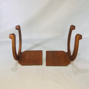 Metal Horseshoe Bookends Copper in Color Felted Base Library or Western Decor