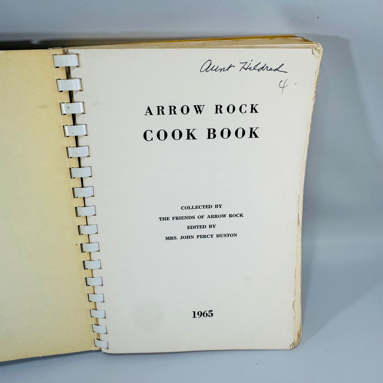 Vintage Missouri Community Cookbook Arrow Rock Cook Book 1965 Plastic Comb Binding