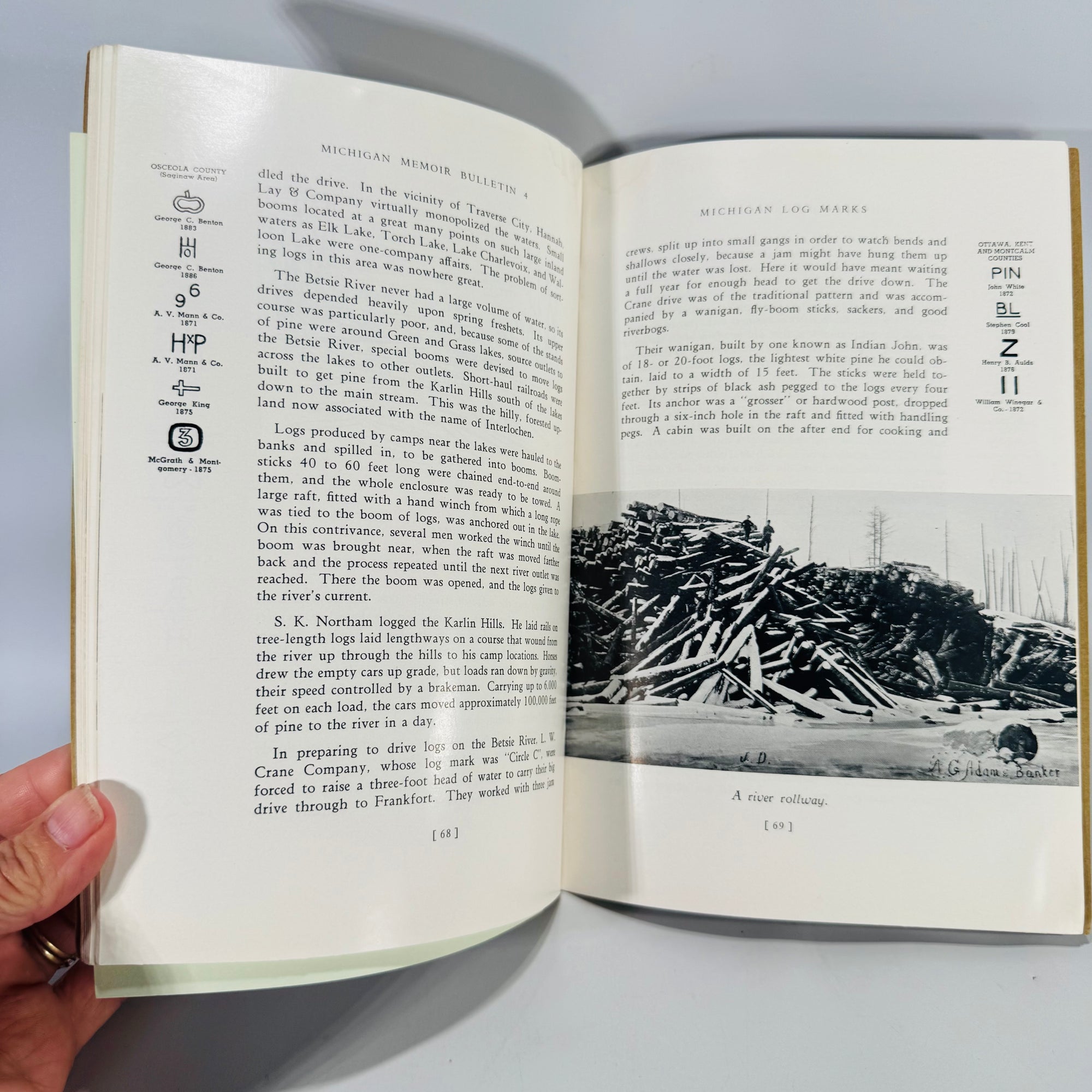 Michigan Log Marks by Clifford Allen & Harold Titus (1942) | Michigan Logging History Memoir Bulletin No. 4