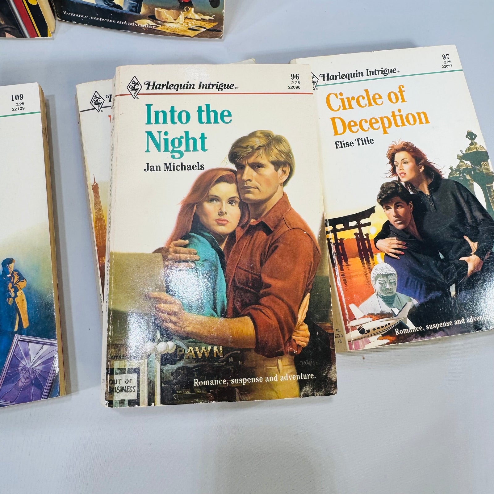Harlequin Intrigue Book Bundle 8 Vintage Romantic Suspense Paperbacks 1987–1989