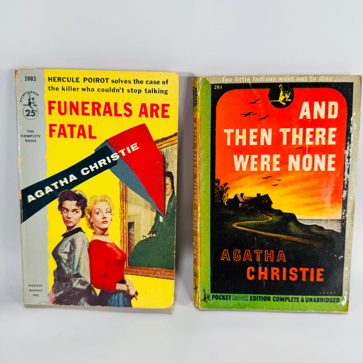 Agatha Christie Vintage Pocket Book Bundle | And Then There Were None &amp; Funerals Are Fatal | 1945 &amp; 1954 Editions