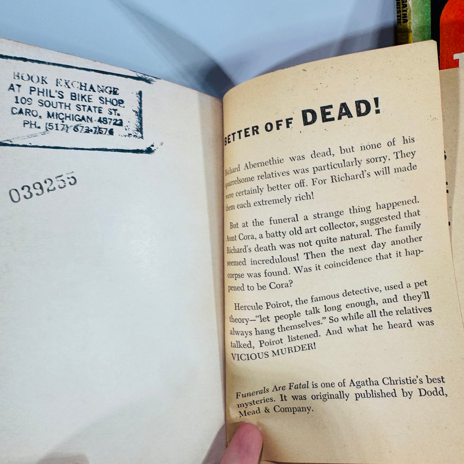 Agatha Christie Vintage Pocket Book Bundle | And Then There Were None & Funerals Are Fatal | 1945 & 1954 Editions