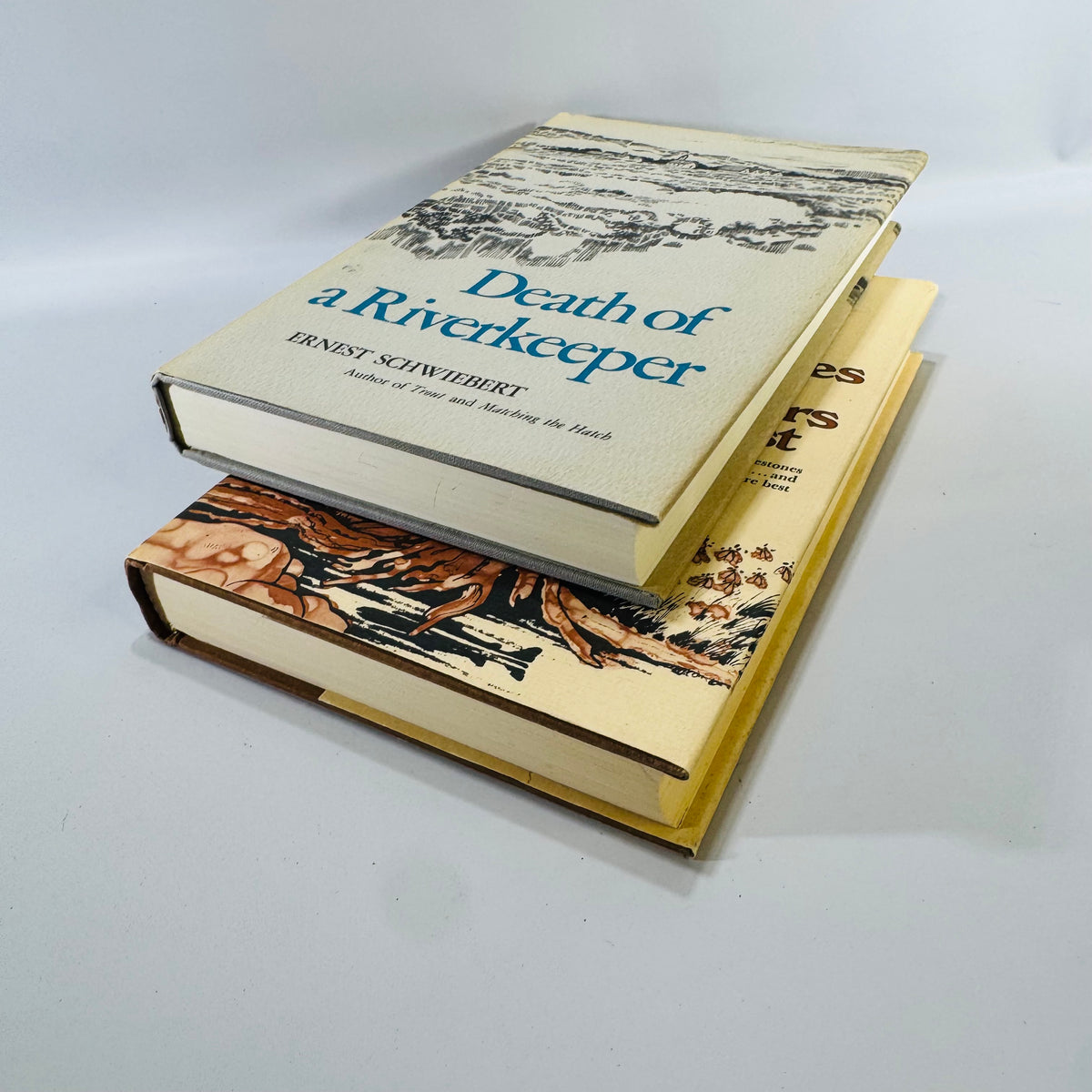 Vintage Ernest Schwiebert Fly Fishing Book Bundle Death of a Riverkeeper Remembrances of Rivers Past Hardcover
