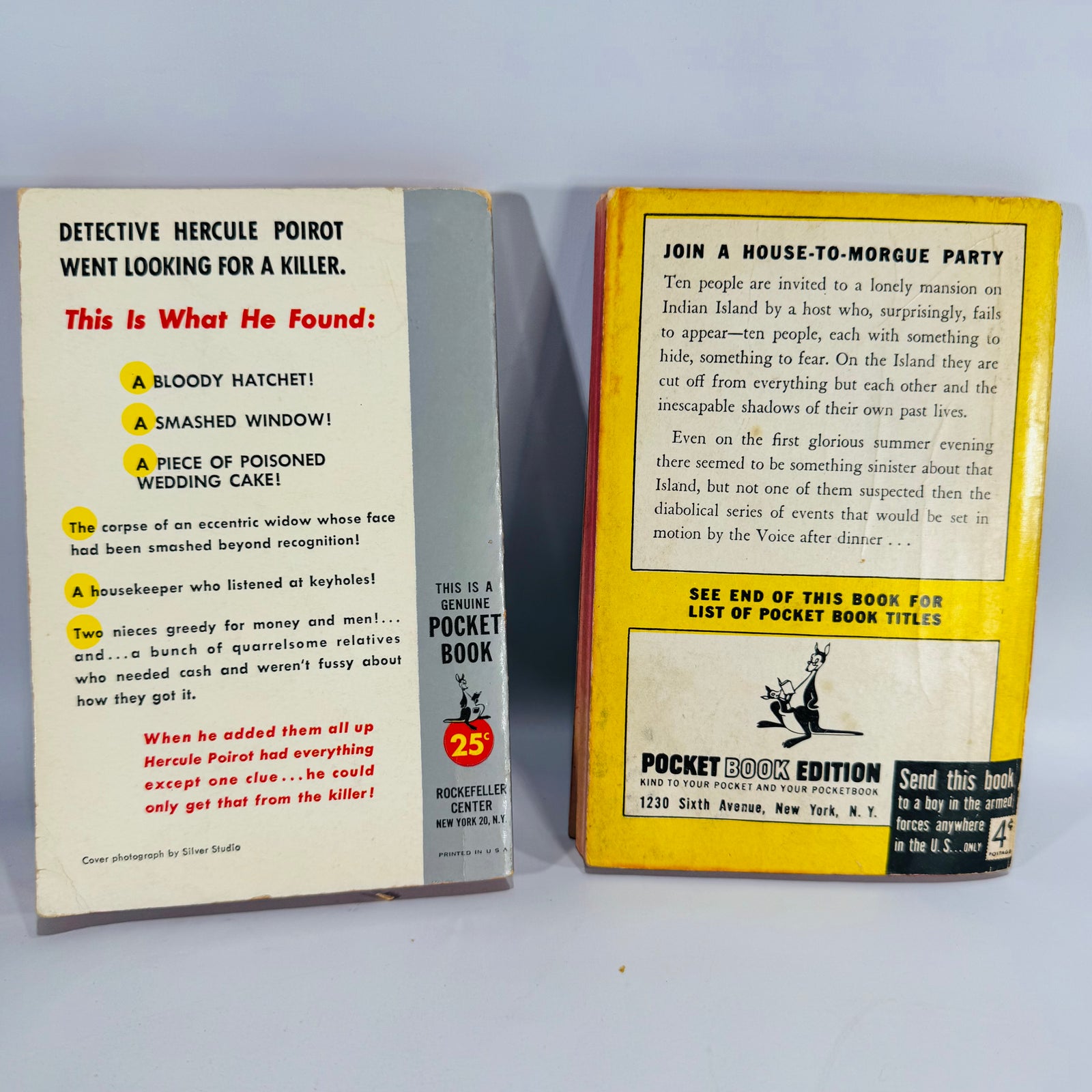 Agatha Christie Vintage Pocket Book Bundle | And Then There Were None & Funerals Are Fatal | 1945 & 1954 Editions