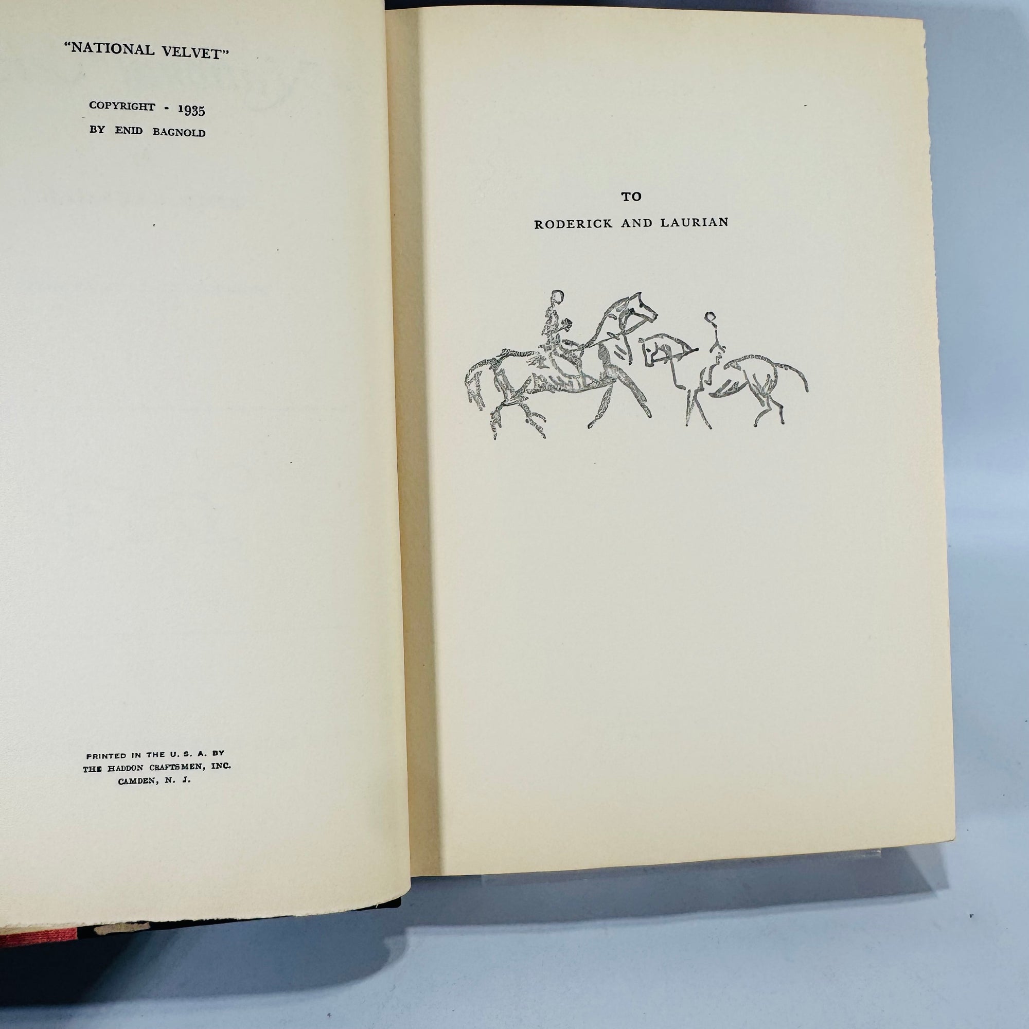 National Velvet by Enid Bagnold 1935 | Vintage Horse Racing Novel Book Club Edition | Classic Equestrian Fiction Collectible