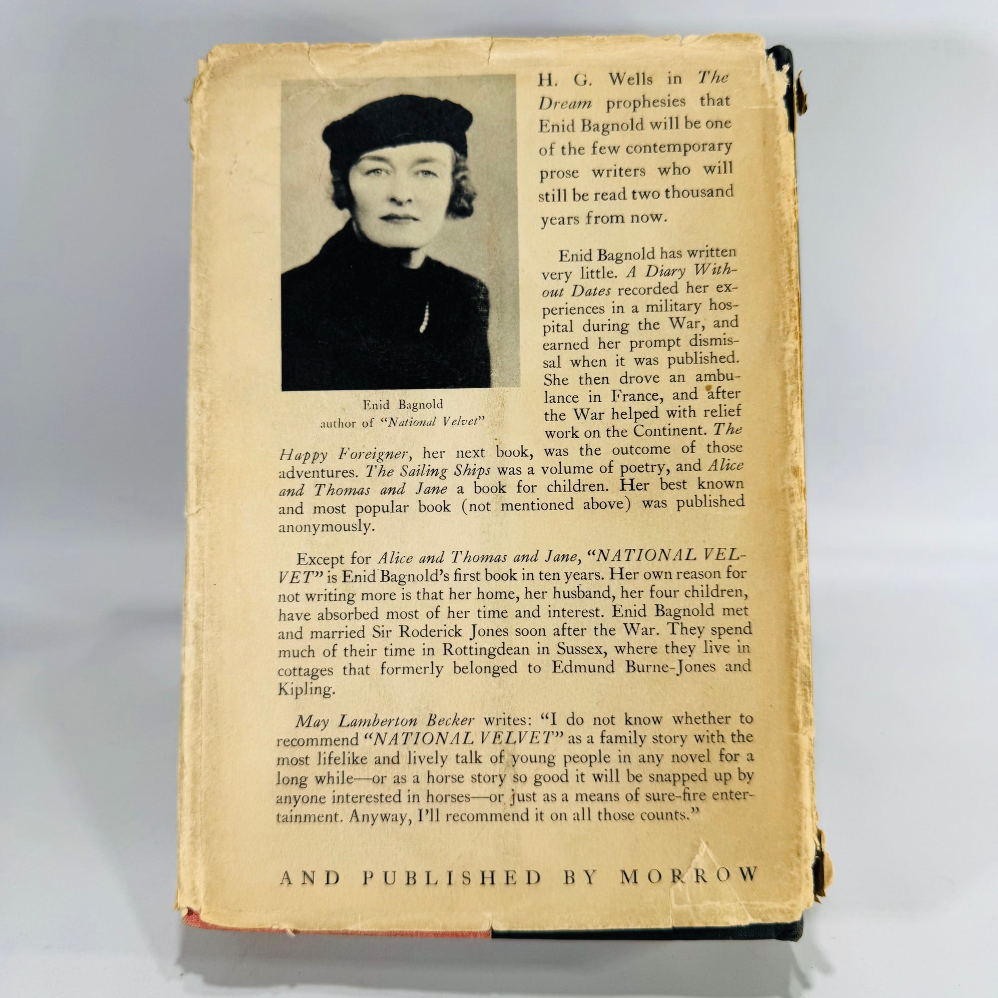 National Velvet by Enid Bagnold 1935 | Vintage Horse Racing Novel Book Club Edition | Classic Equestrian Fiction Collectible