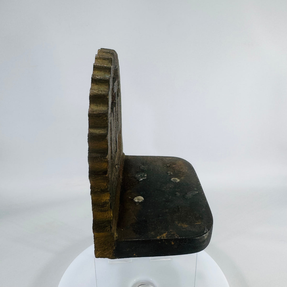 Vintage Cast Iron-Style Bookend – Mid-Century Movie Memorabilia, Heavy Industrial Decor