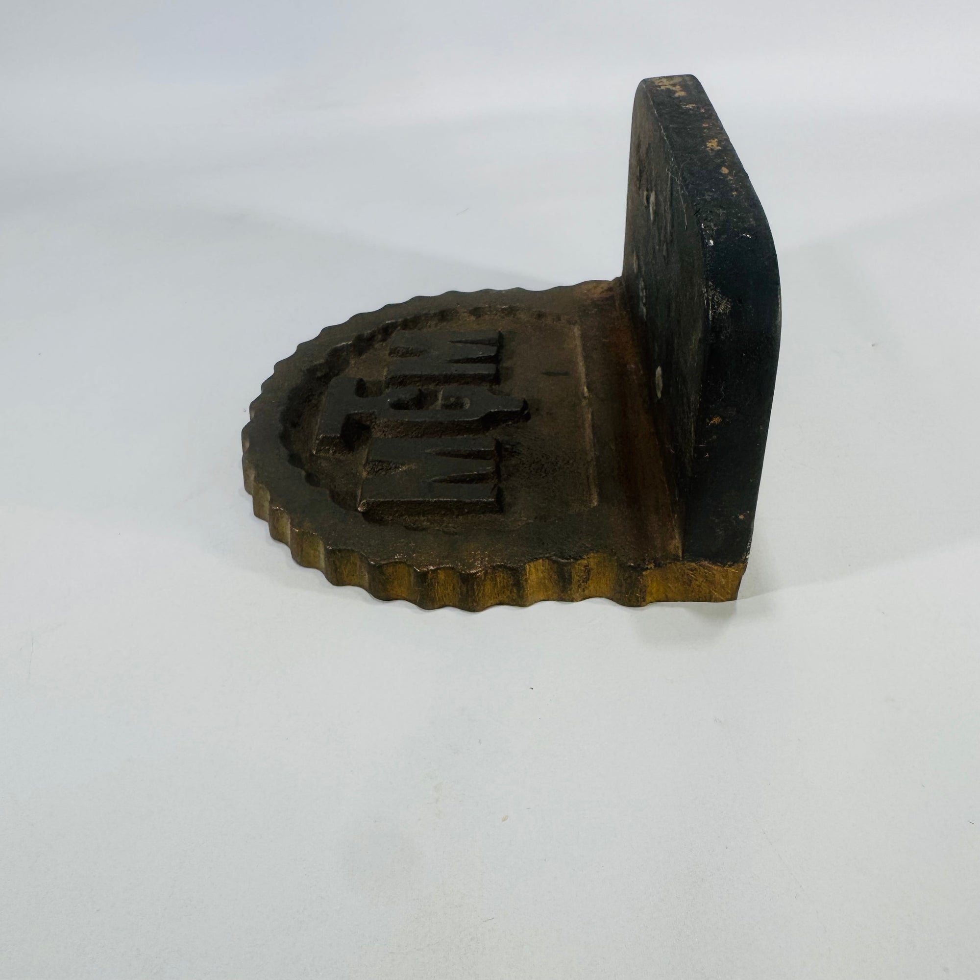 Vintage Cast Iron-Style Bookend – Mid-Century Movie Memorabilia, Heavy Industrial Decor