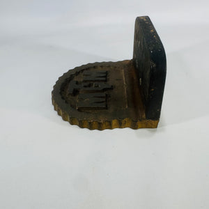 Vintage Cast Iron-Style Bookend – Mid-Century Movie Memorabilia, Heavy Industrial Decor