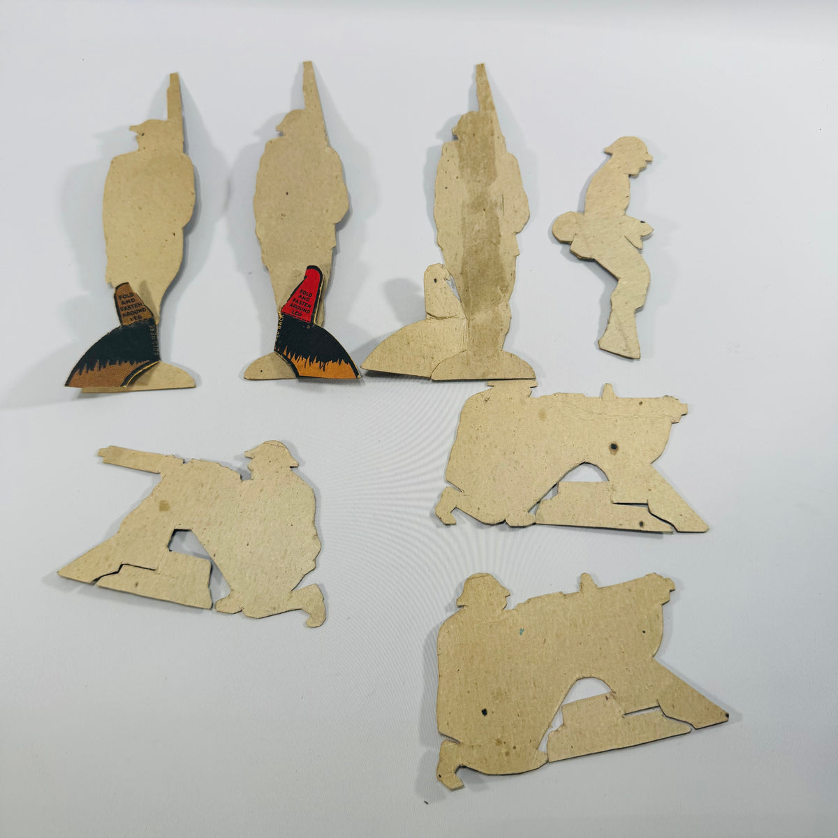 Vintage Paper Toy Soldier Figures Die Cut Military Display Set