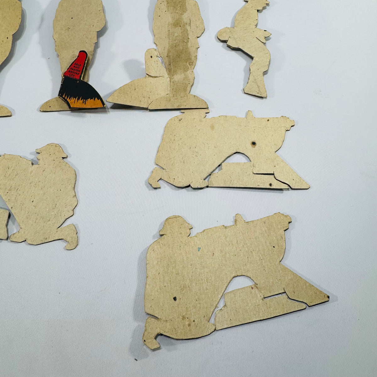 Vintage Paper Toy Soldier Figures Die Cut Military Display Set