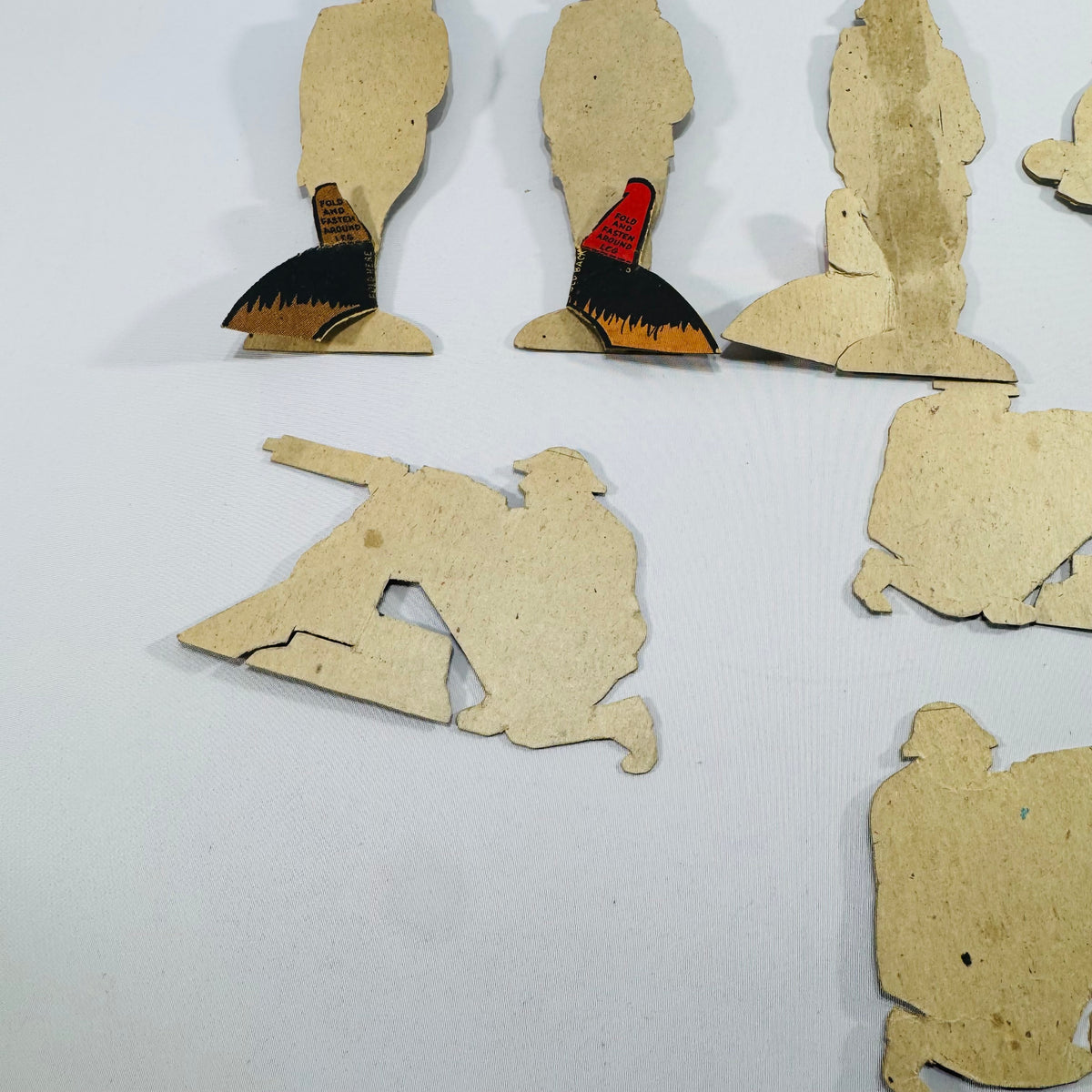 Vintage Paper Toy Soldier Figures Die Cut Military Display Set