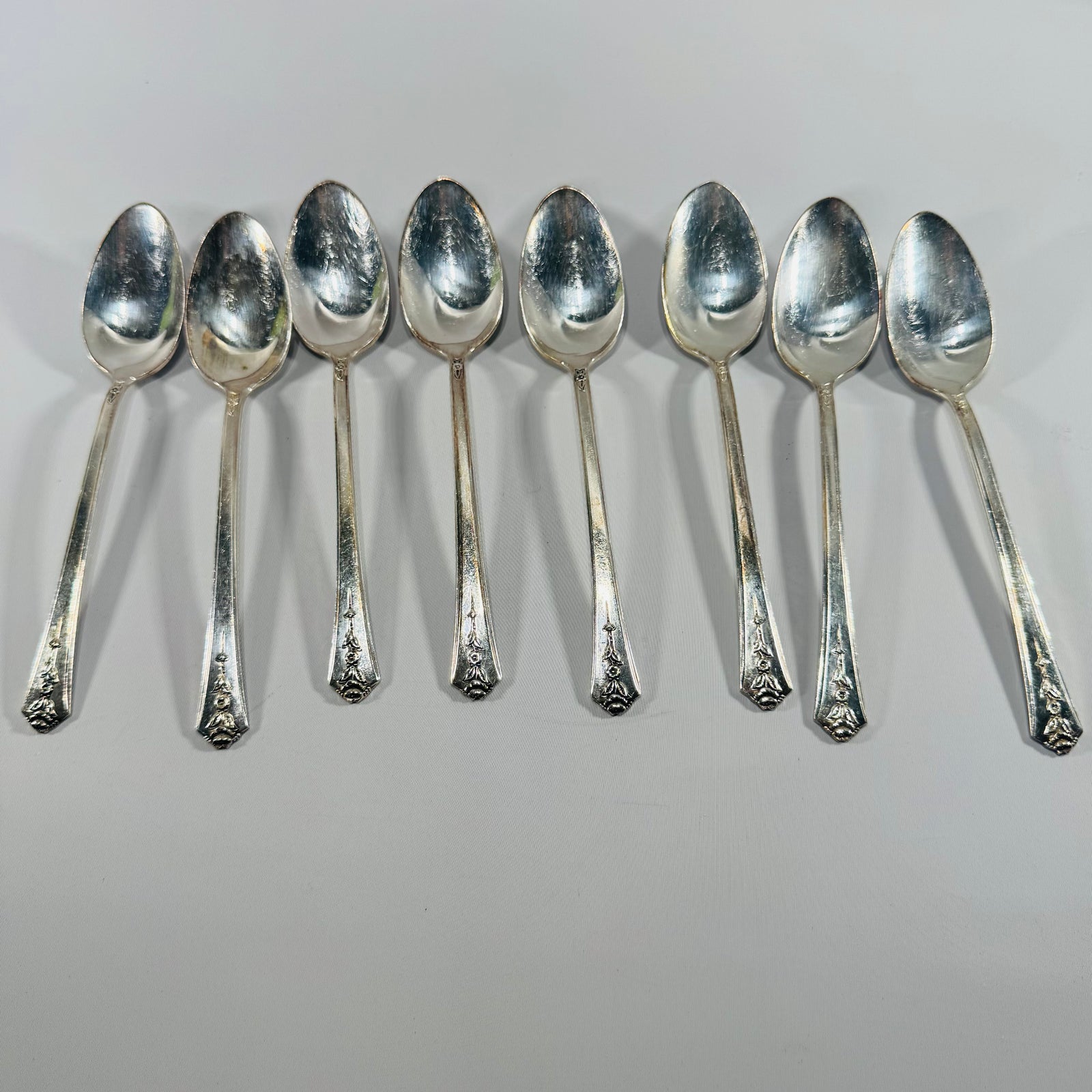 Vintage Holmes & Edwards Inlaid Silverplate Teaspoons Set of 8