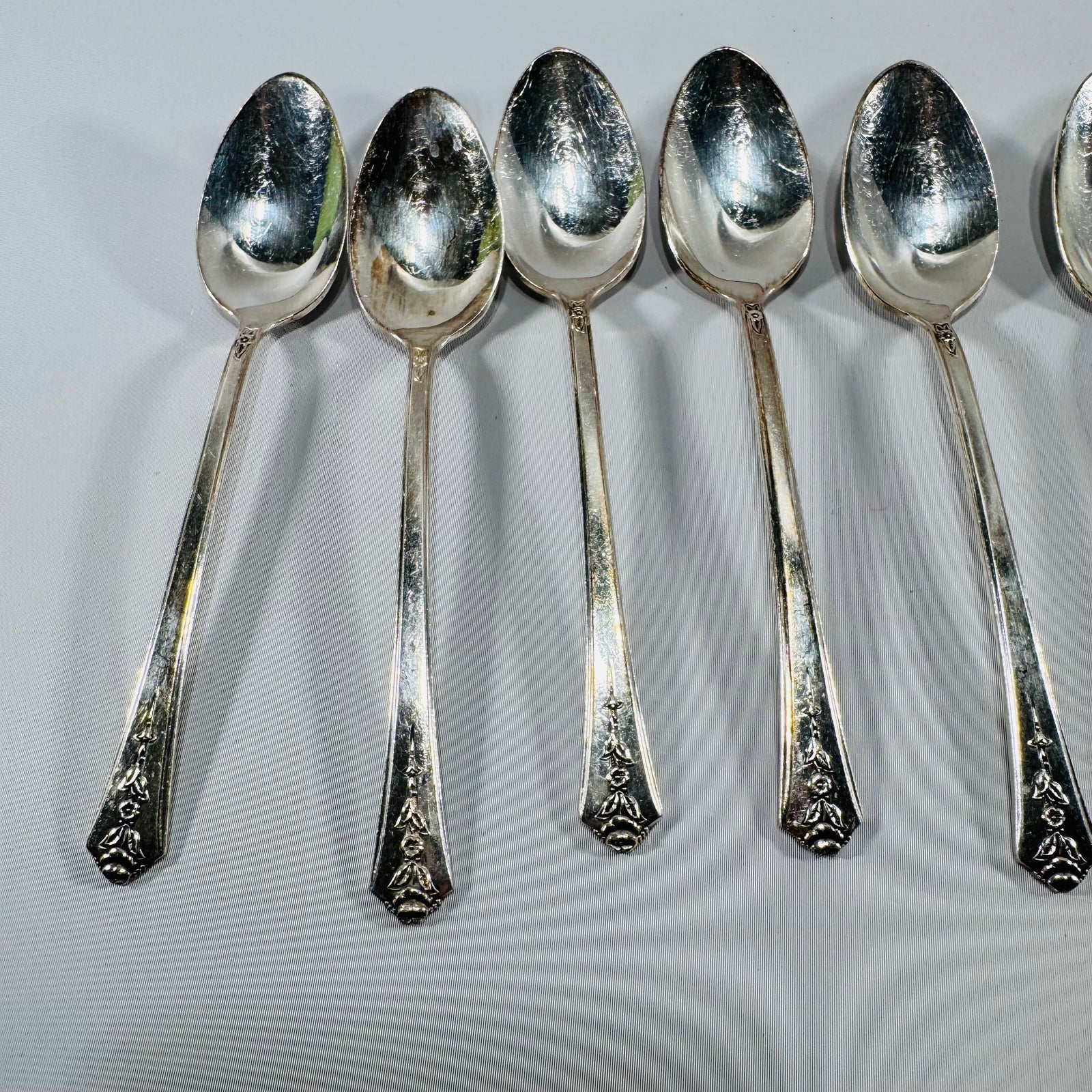 Vintage Holmes & Edwards Inlaid Silverplate Teaspoons Set of 8