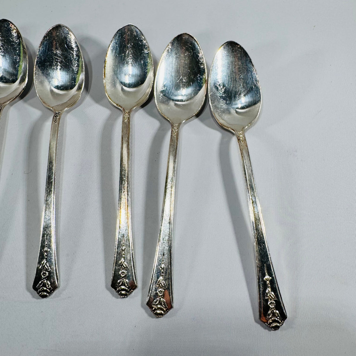 Vintage Holmes & Edwards Inlaid Silverplate Teaspoons Set of 8