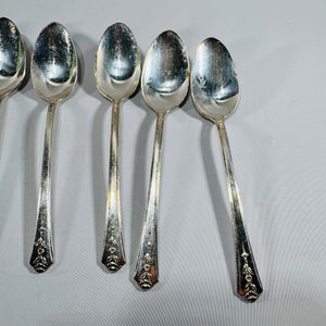 Vintage Holmes & Edwards Inlaid Silverplate Teaspoons Set of 8