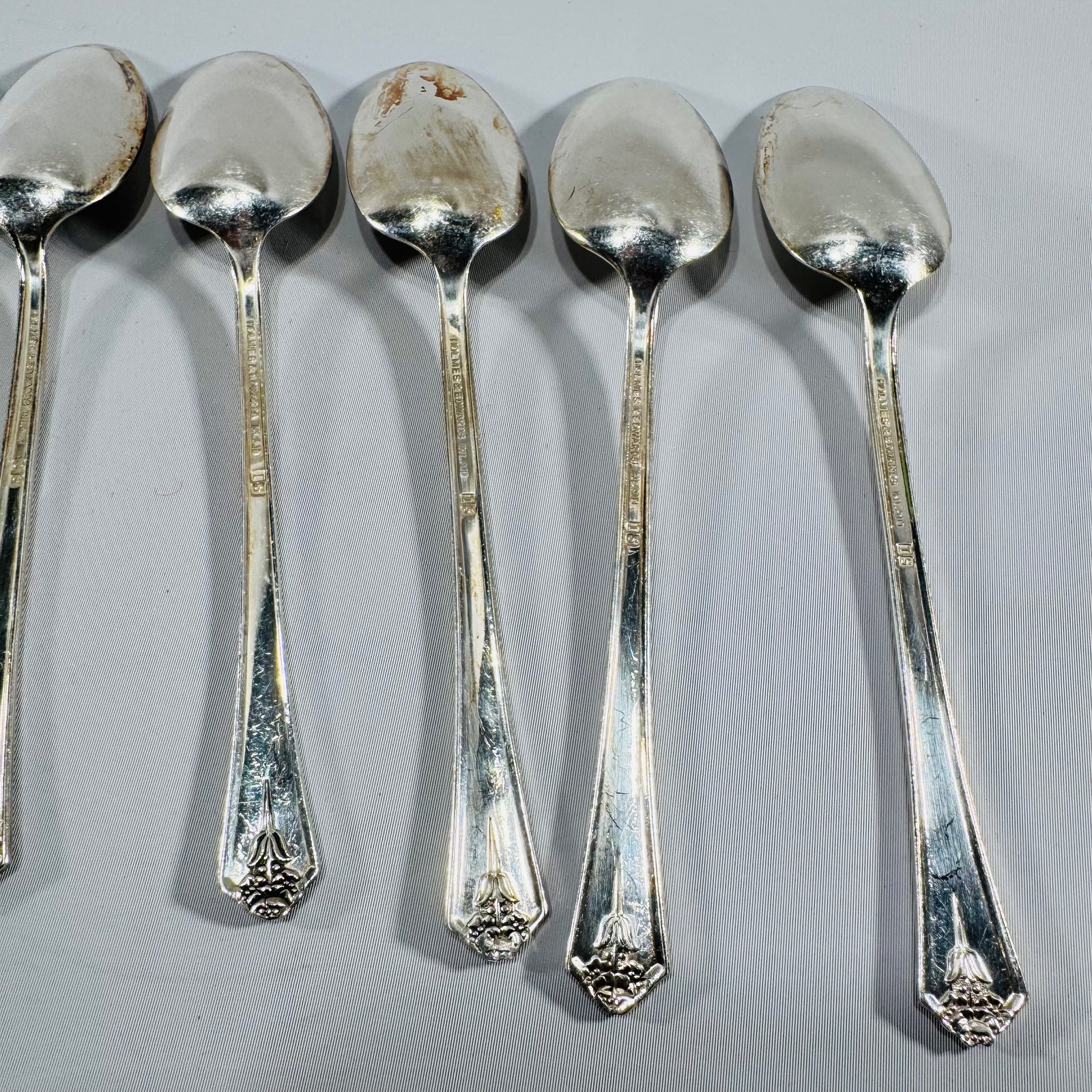 Vintage Holmes & Edwards Inlaid Silverplate Teaspoons Set of 8