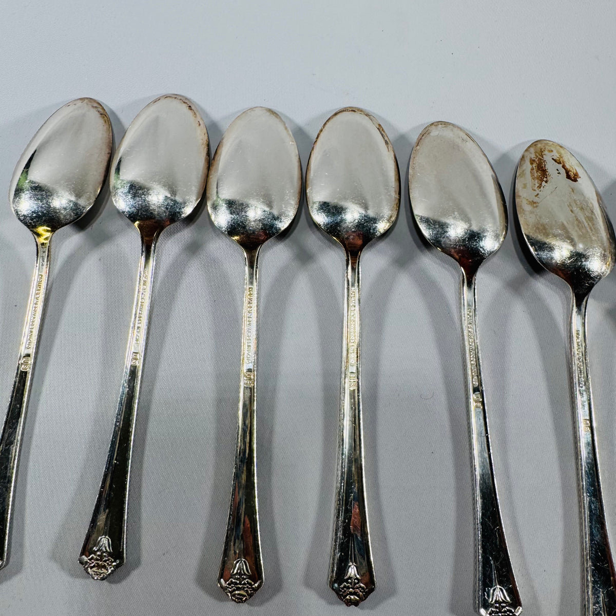 Vintage Holmes & Edwards Inlaid Silverplate Teaspoons Set of 8
