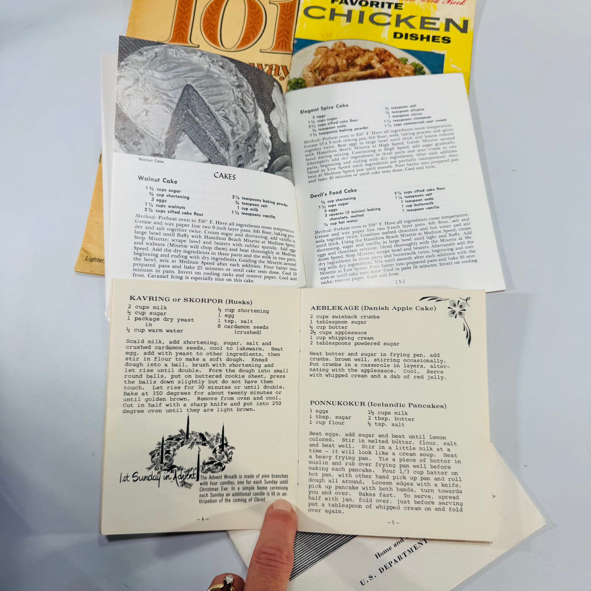 Vintage Culinary Ephemera — 7-Piece Mid-Century Recipe Pamphlet Bundle (c.1950s–1970s) — Campbell’s, Wesson “101 Ways to Cook Chicken,” Hamilton Beach | Illustrated, Culinary History