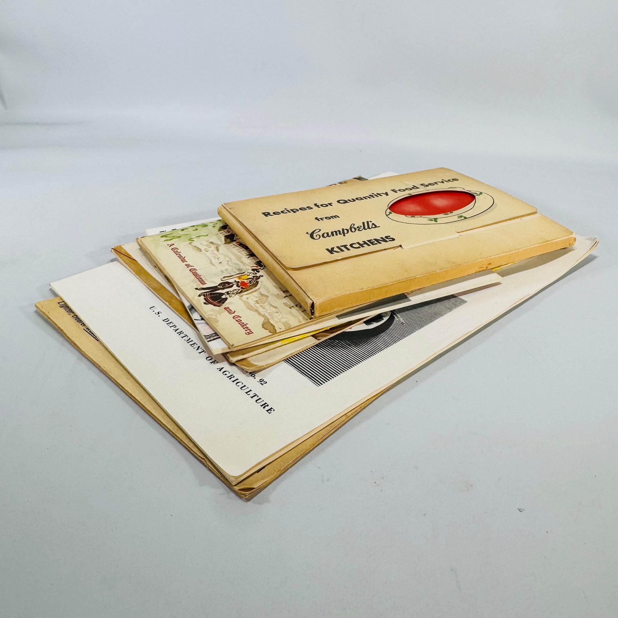 Vintage Culinary Ephemera — 7-Piece Mid-Century Recipe Pamphlet Bundle (c.1950s–1970s) — Campbell’s, Wesson “101 Ways to Cook Chicken,” Hamilton Beach | Illustrated, Culinary History