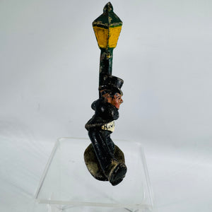 Vintage Cast Iron Drunk Man Lamp Post Bottle Opener New Orleans Barware Figure