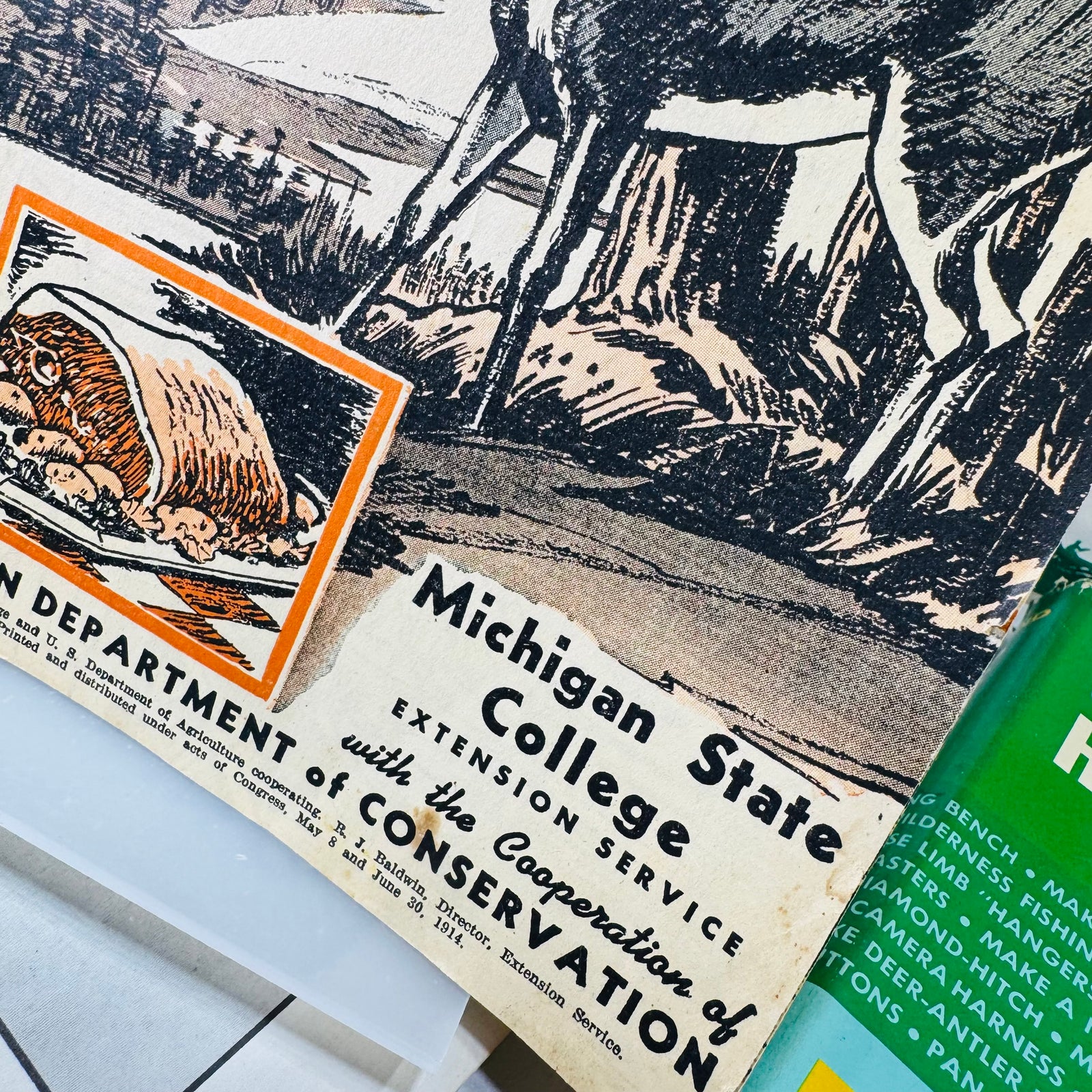 Michigan Outdoors & History Bundle—Hunting, Iron Ore, Manistee Guide, Community Cookbook (1951) | Vintage Michigan Ephemera & Books