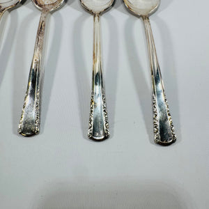 Vintage Holmes & Edwards May Queen Silverplate Spoons Set of 4, Inlaid IS, 7 Inch Floral Flatware