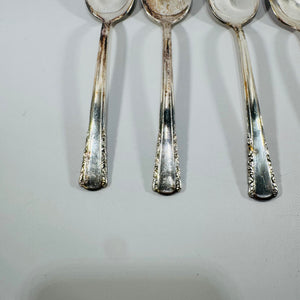 Vintage Holmes & Edwards May Queen Silverplate Spoons Set of 4, Inlaid IS, 7 Inch Floral Flatware