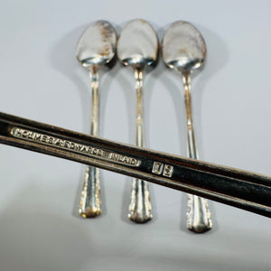 Vintage Holmes & Edwards May Queen Silverplate Spoons Set of 4, Inlaid IS, 7 Inch Floral Flatware