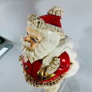 Vintage Japanese Spaghetti Santa Bank 1950s 1960s Ceramic Christmas Figurine