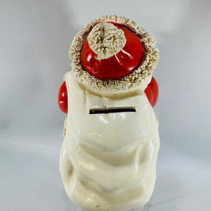 Vintage Japanese Spaghetti Santa Bank 1950s 1960s Ceramic Christmas Figurine