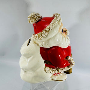 Vintage Japanese Spaghetti Santa Bank 1950s 1960s Ceramic Christmas Figurine
