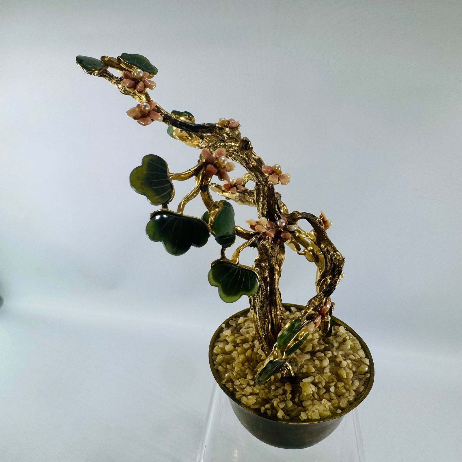 Vintage Swoboda Gemstone Bonsai Tree Mid Century Hollywood Regency Decor