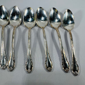 1847 Rogers Bros Remembrance Silverplate Spoons Set of 9 Vintage 1948 Floral Flatware