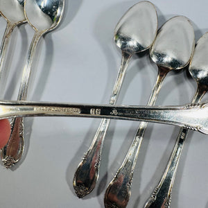 1847 Rogers Bros Remembrance Silverplate Spoons Set of 9 Vintage 1948 Floral Flatware
