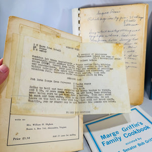 Vintage Community & Regional Cookbooks — Virginia Cookery (1957) + Negaunee Historical Society Cookbook (1994) + Marge Griffin’s Family Cookbook | Annotated Set, 3 Books