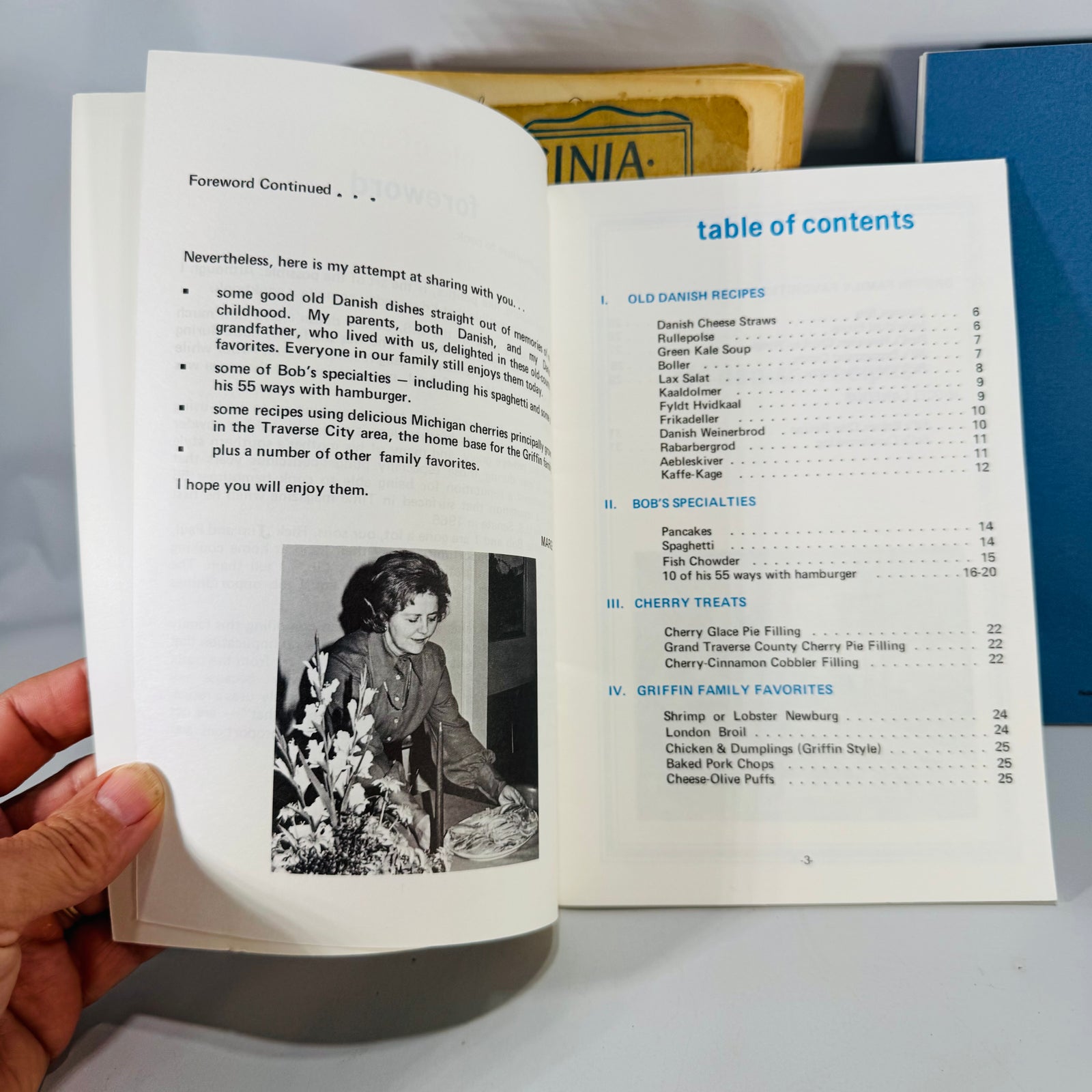 Vintage Community & Regional Cookbooks — Virginia Cookery (1957) + Negaunee Historical Society Cookbook (1994) + Marge Griffin’s Family Cookbook | Annotated Set, 3 Books