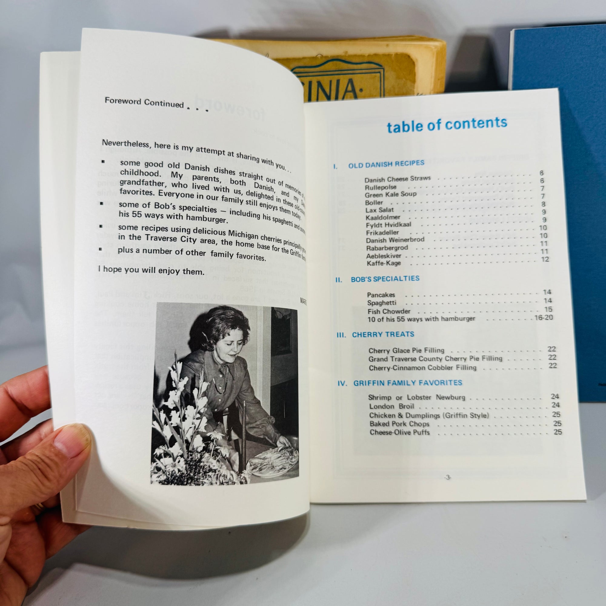 Vintage Community & Regional Cookbooks — Virginia Cookery (1957) + Negaunee Historical Society Cookbook (1994) + Marge Griffin’s Family Cookbook | Annotated Set, 3 Books