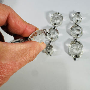 Vintage Crystal Destash Chandelier Parts for Crafts Set of 6 As-Is Altered Art Supplies